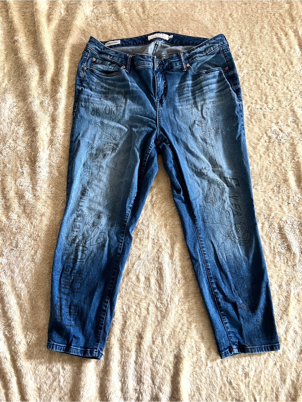 TORRID Woman's Blue Art-to-Wear Decorative Jeans Size 18W